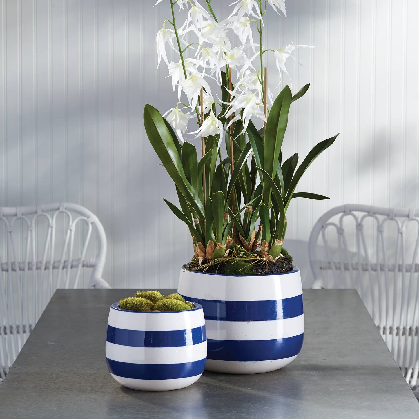 Barclay Butera Bayside Hand-Painted Pots, Set Of 2