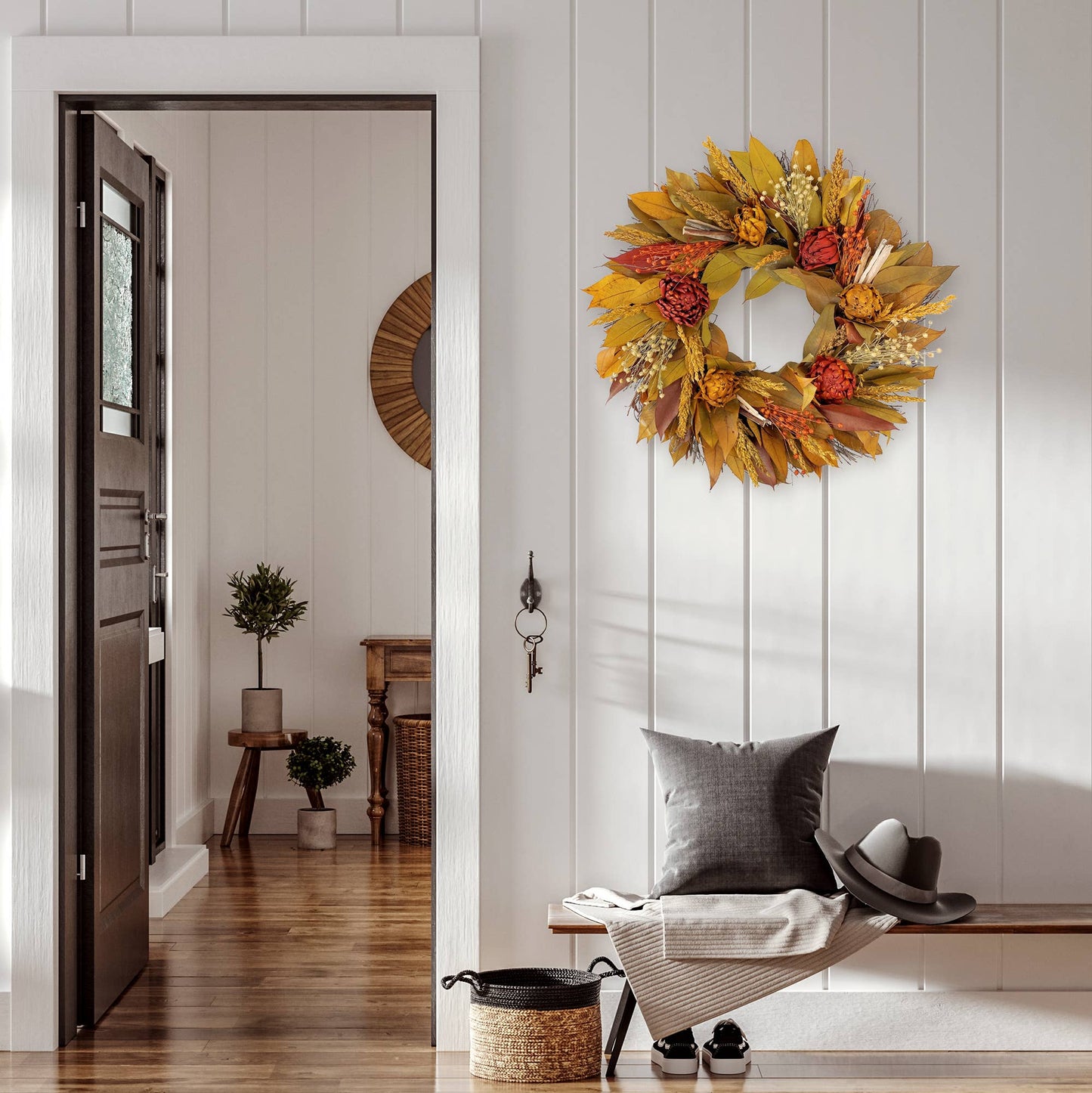 Orange Artichoke Wreath