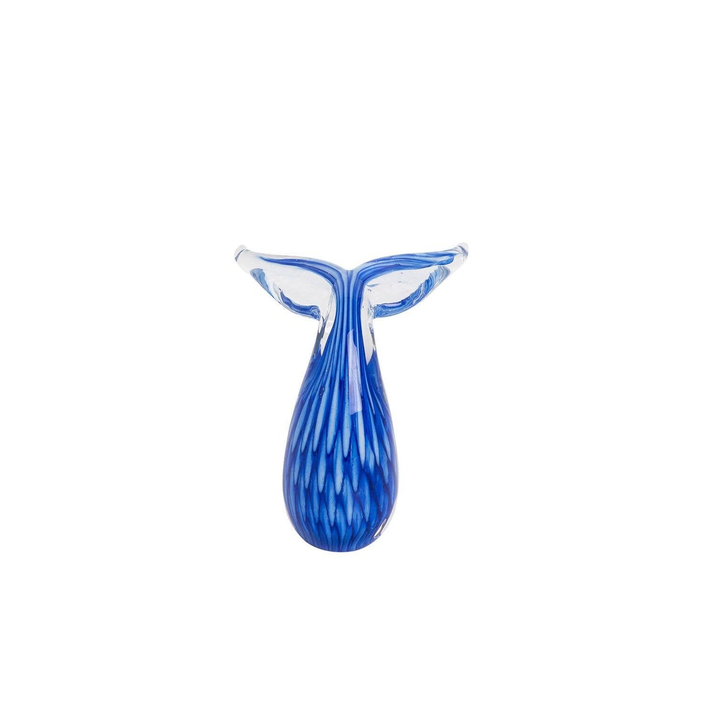 Whale Tail Blue Art Glass Decorative Figurine
