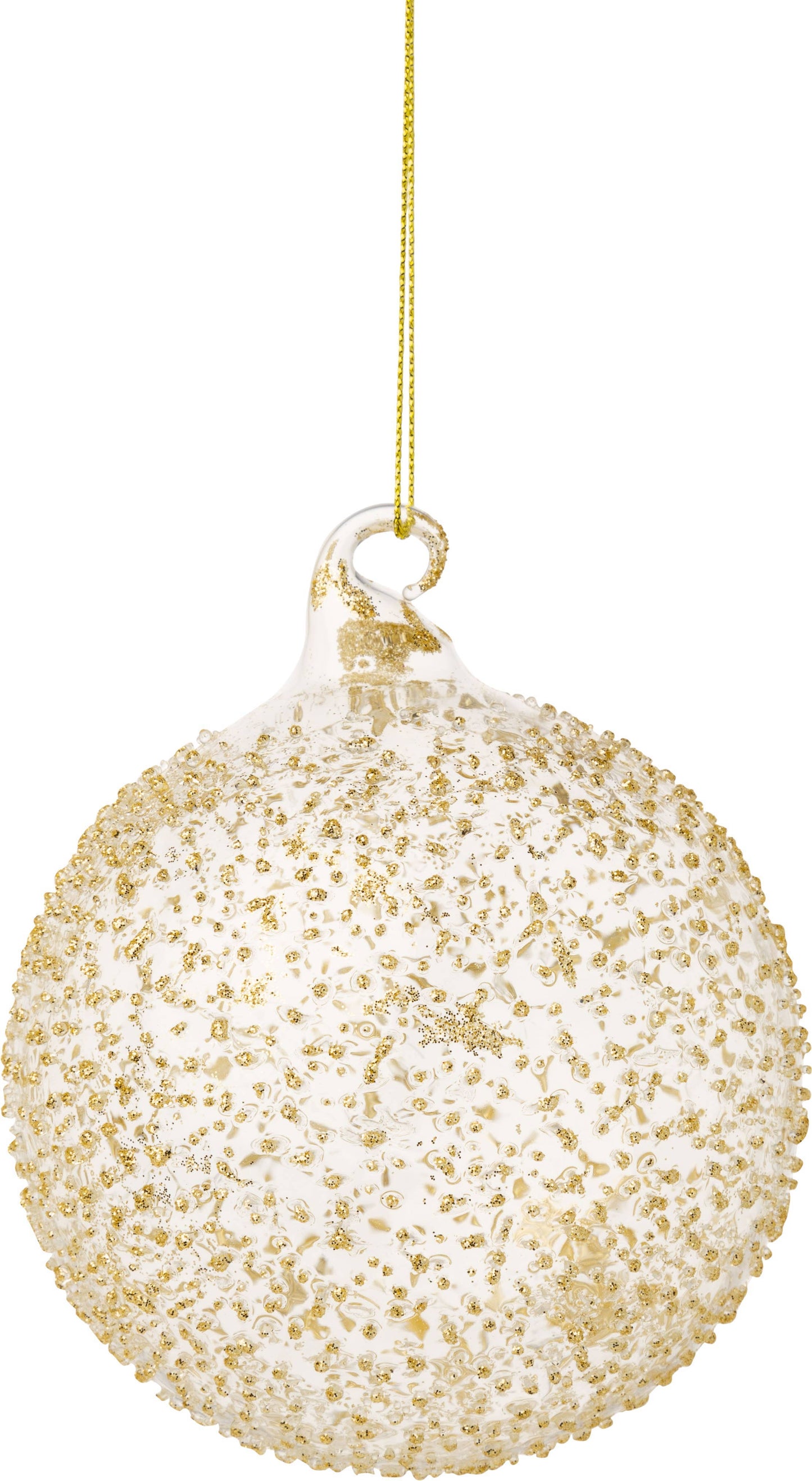 Clear ball ornamet,gold sand texture
