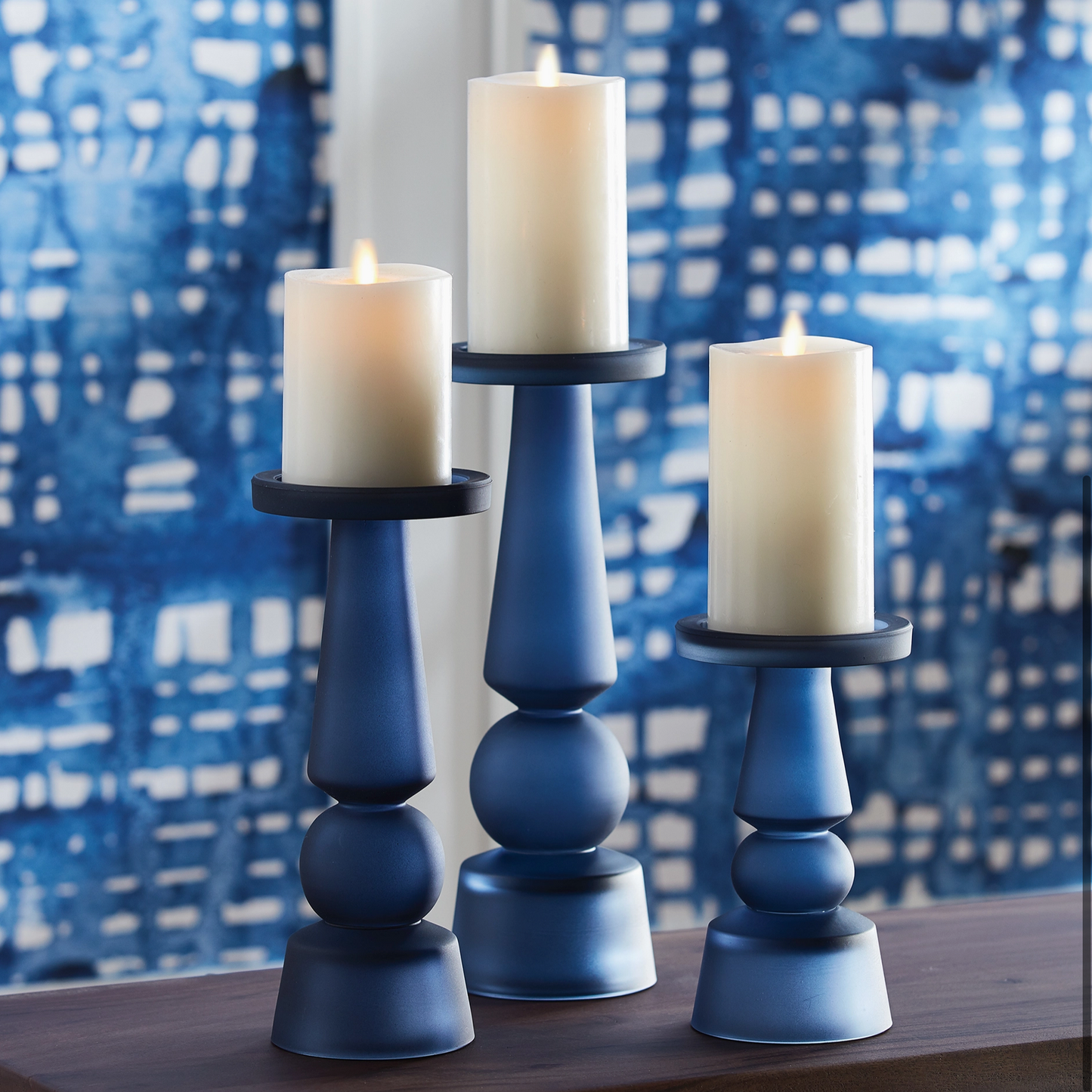 Barclay Butera Glass Candle Holders - Medium
