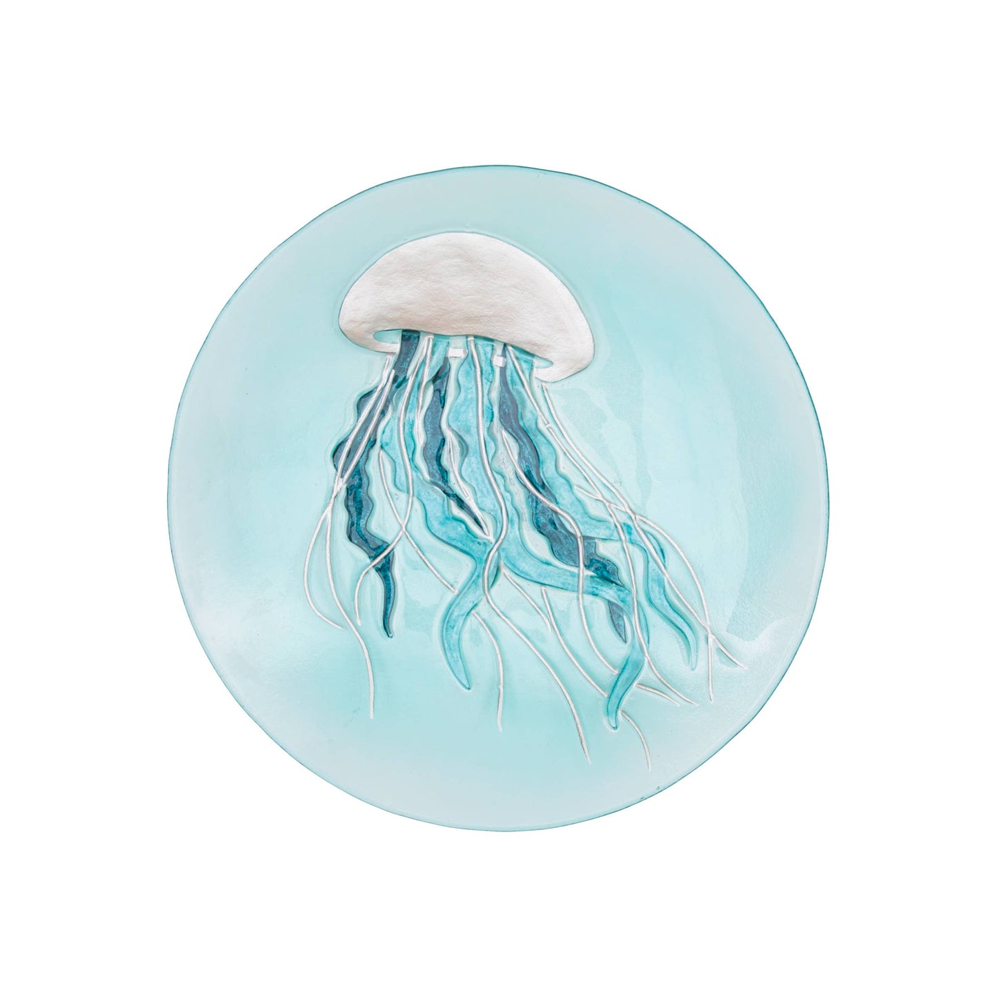 Coastal Sand Jellyfish Slumped Glass Decorative Plate