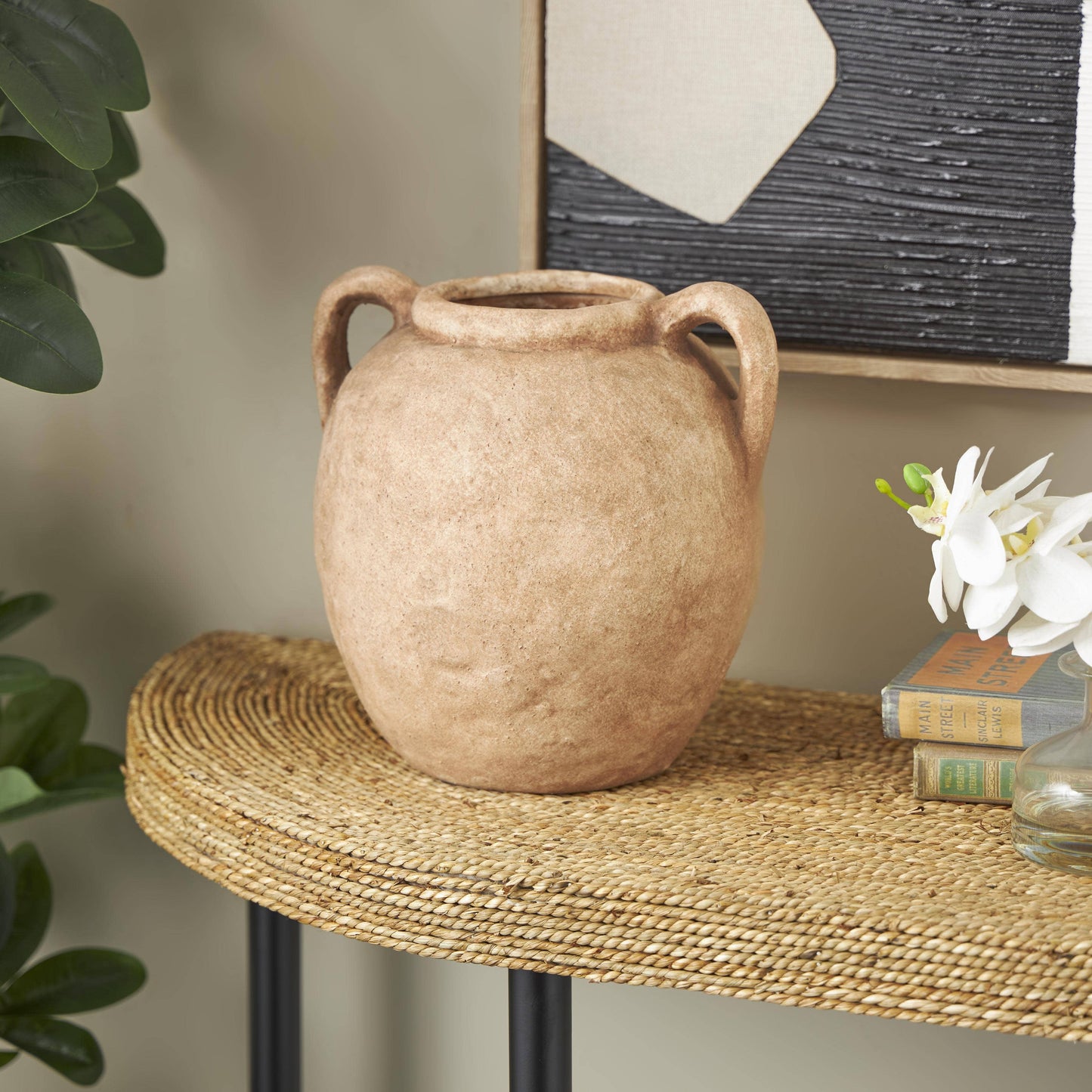 A-15833: CERAMIC VASE 10"W, 10"H