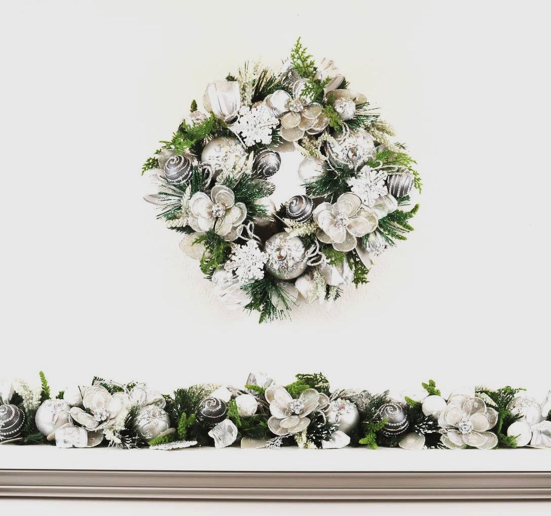 Silver and White Capiz Wreath