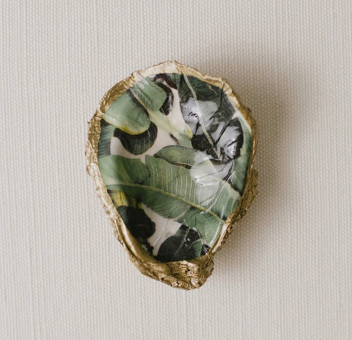 Gilded Oyster Shell Trinket Dishes