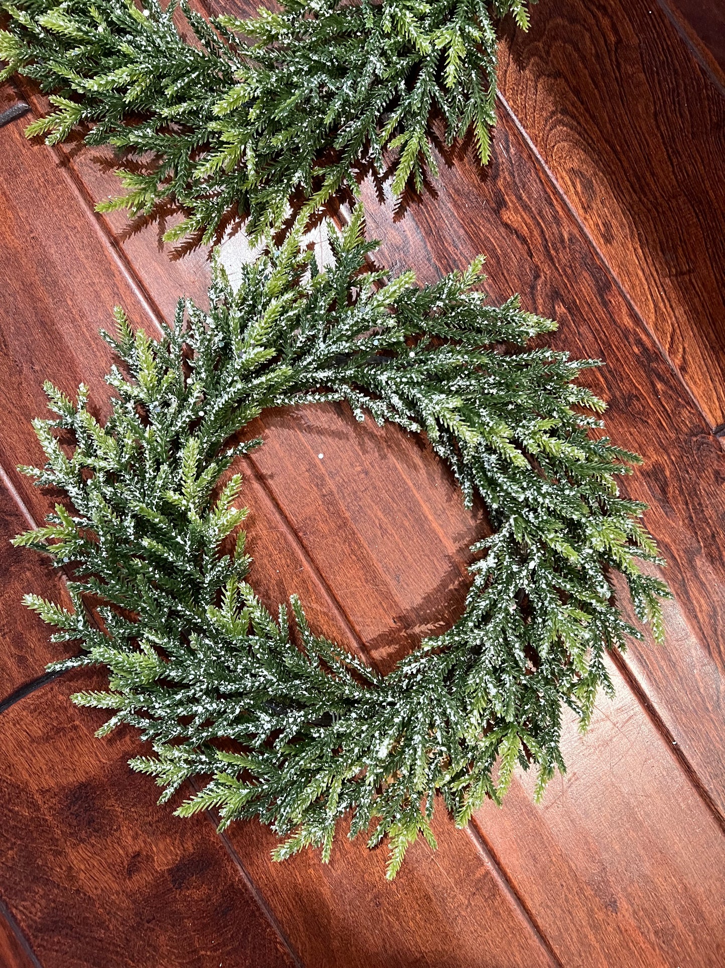 Dark Green Glittered Coniferous Fir Wreath