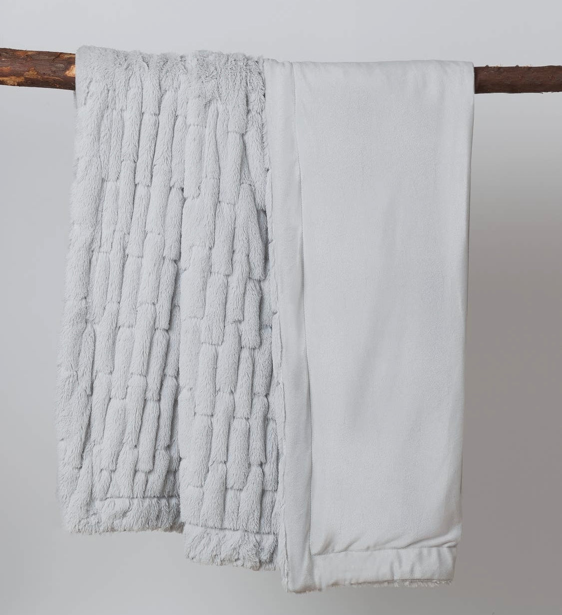 Ice Silver Faux Fur Throw