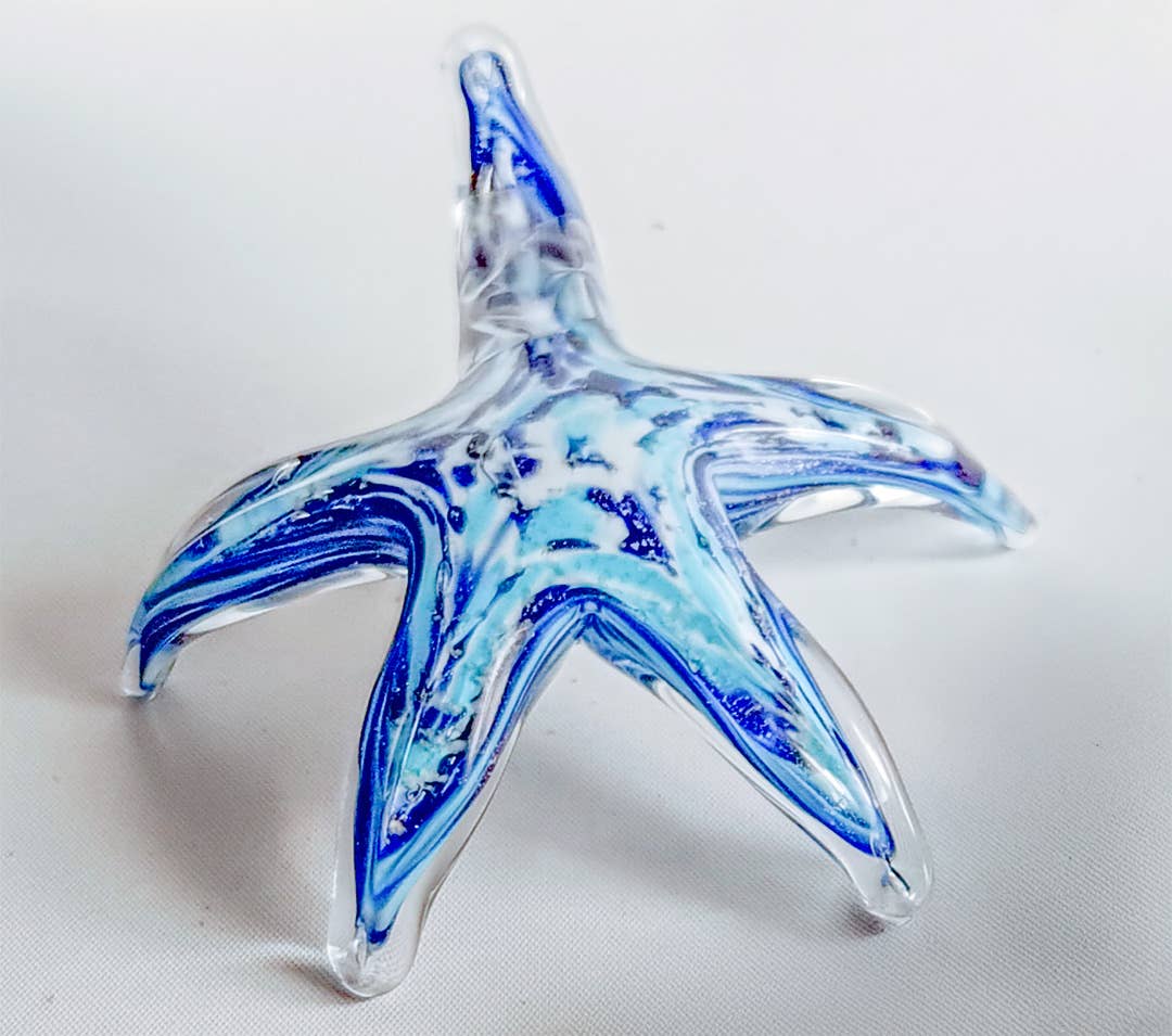 GLASS STARFISH BLUE