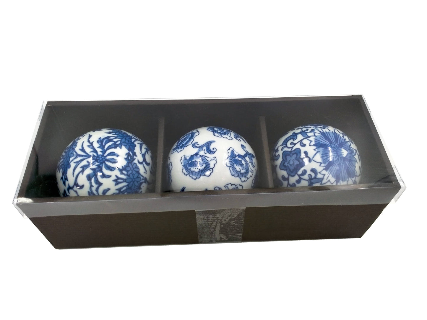 Ceramic Chinoiserie Vase Filler Ball Home Decor (Set of 3)