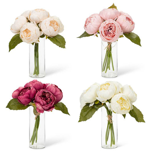 Full Peony Bouquet - 10"H Pink