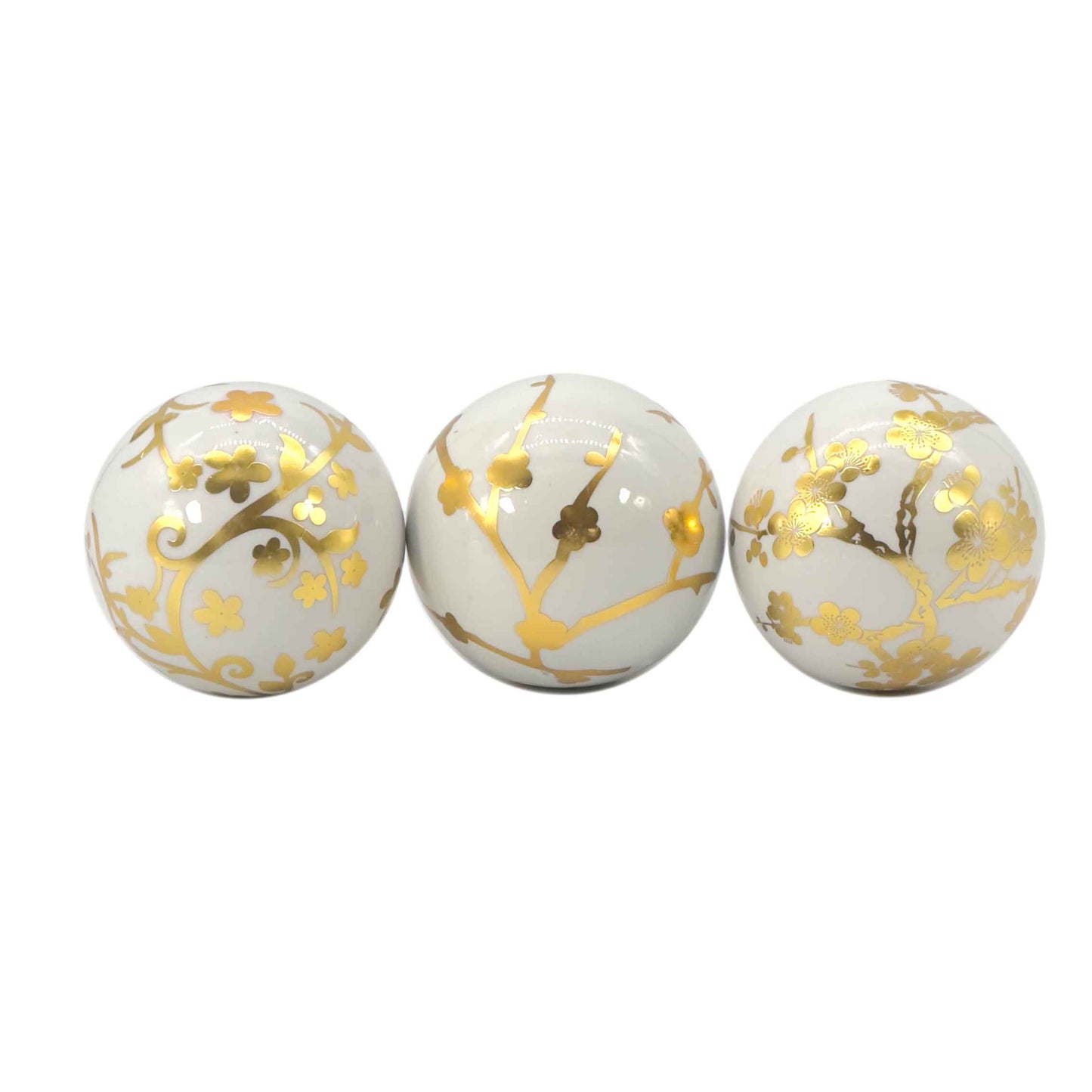 Ceramic Chinoiserie Vase Filler Ball Home Decor (Set of 3)