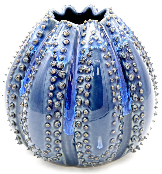 Sea Urchin Medium Vase with Blue Effect