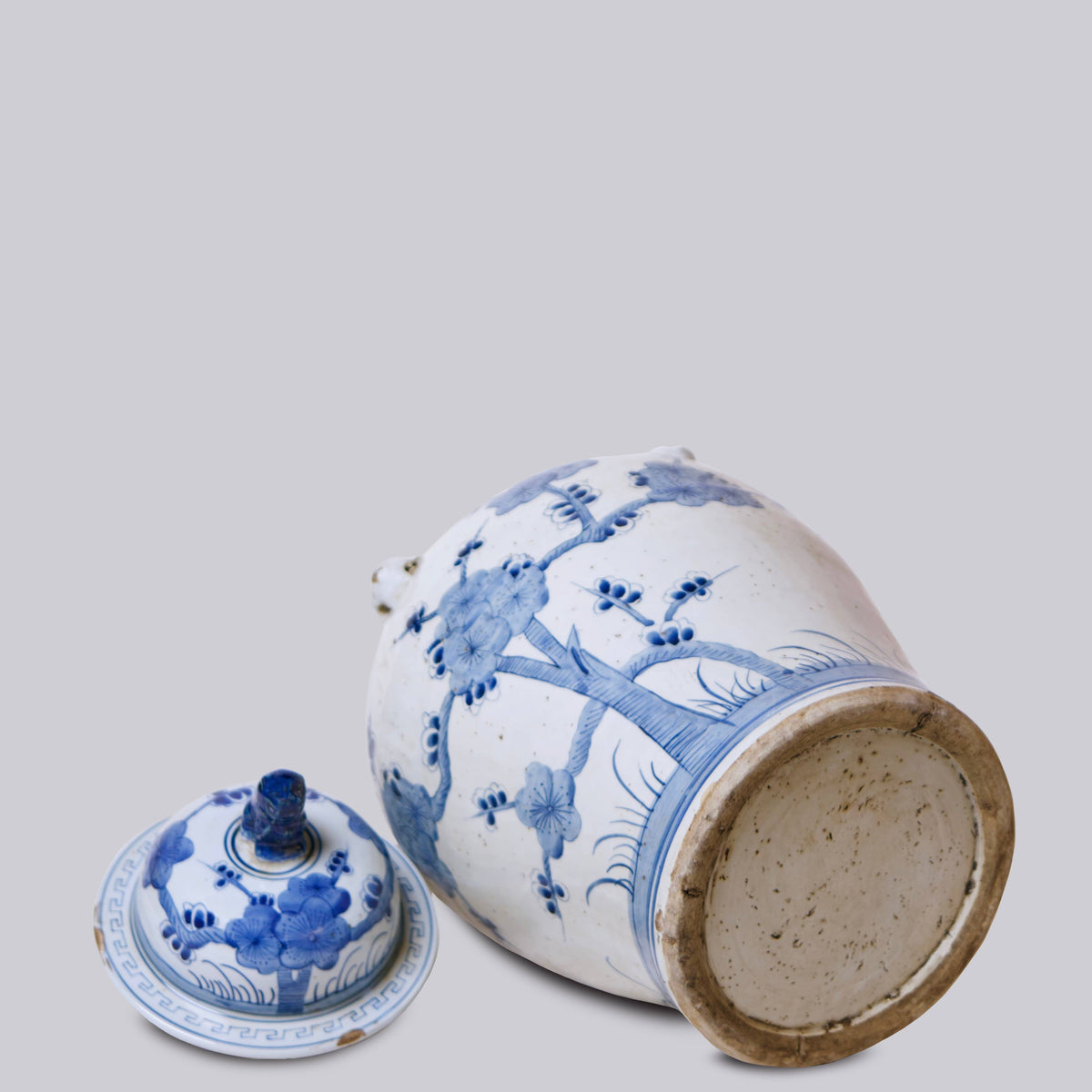 Blossoms Blue and White Porcelain Temple Jar