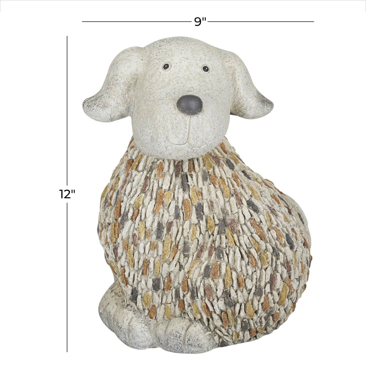 A-66925: POLYSTONE DOG 9"W, 12"H