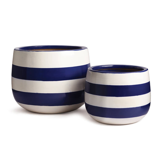 Barclay Butera Bayside Hand-Painted Pots, Set Of 2