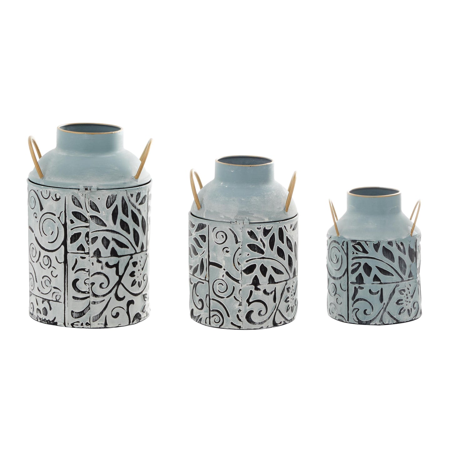 A-92147: METAL JAR SET OF 3 8", 12", 10"H