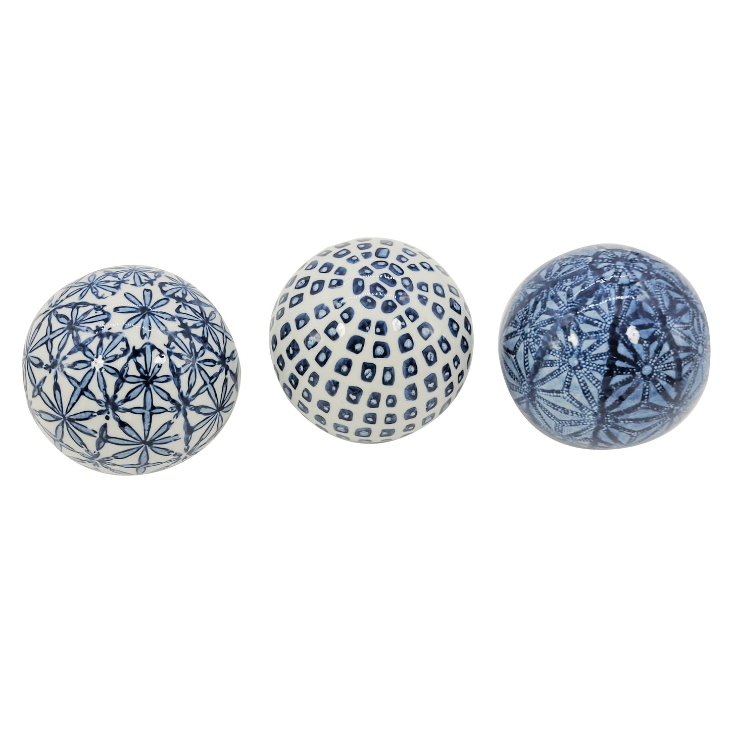 Ceramic Chinoiserie Vase Filler Ball Home Decor (Set of 3)