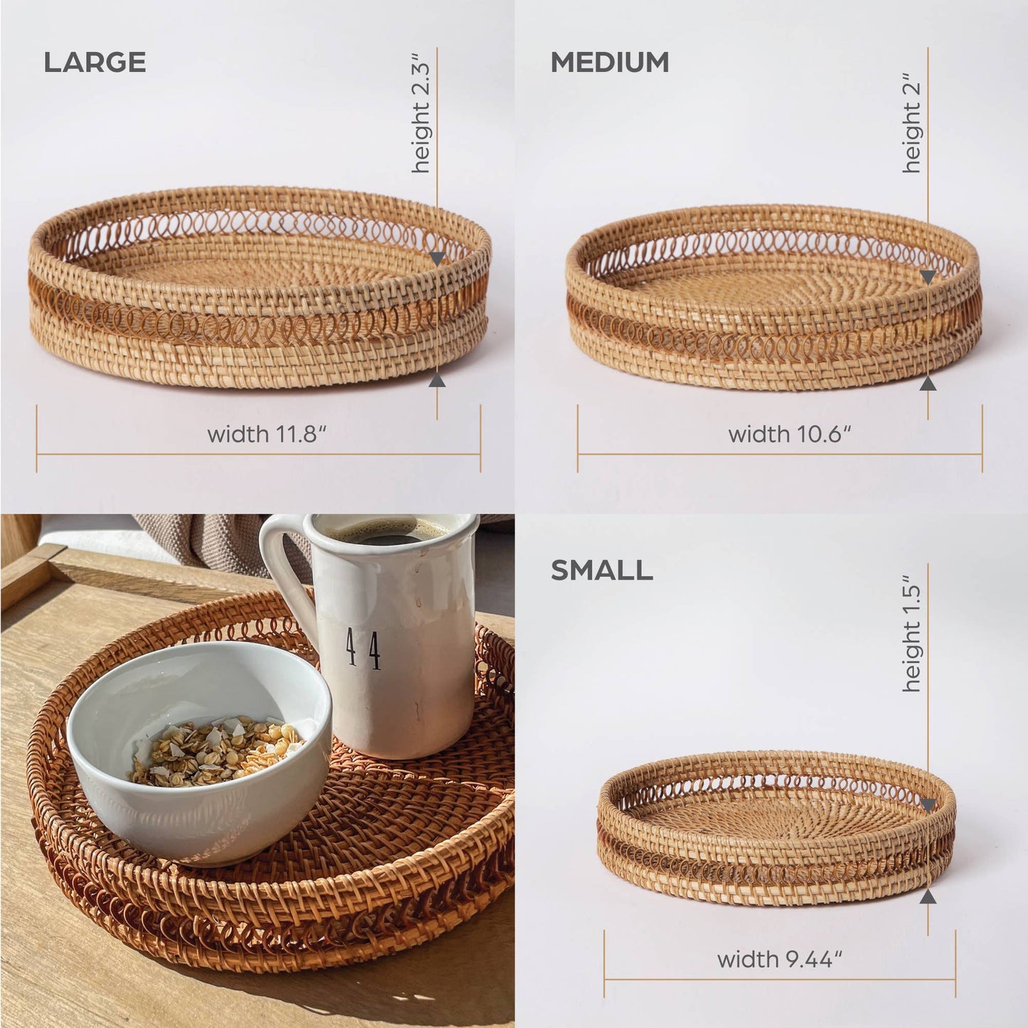 Round Rattan Tabletop Decor - Small