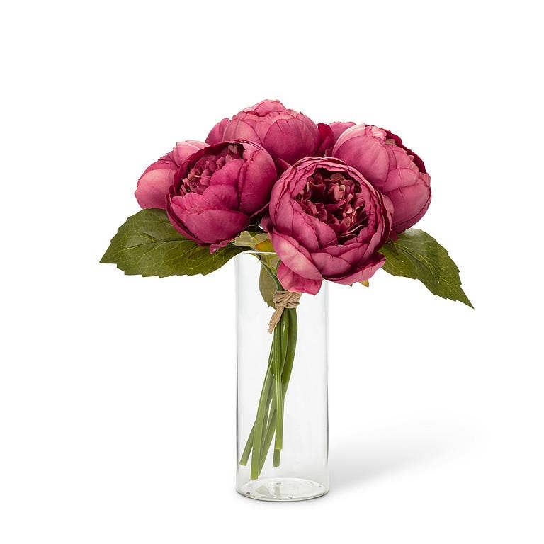 Full Peony Bouquet - 10"H Pink