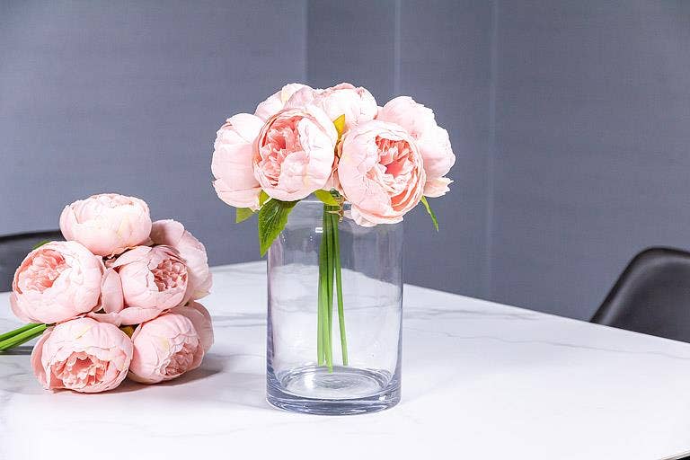 Full Peony Bouquet - 10"H Pink