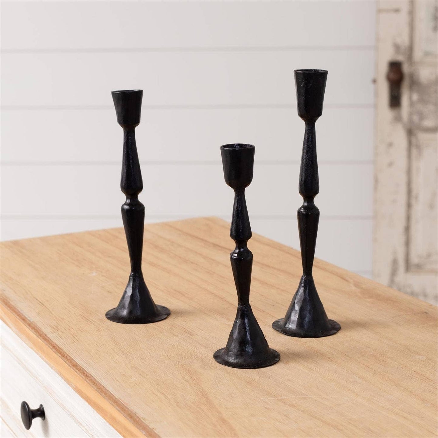 Cast Iron Taper Candle Holder (Set Of 3)