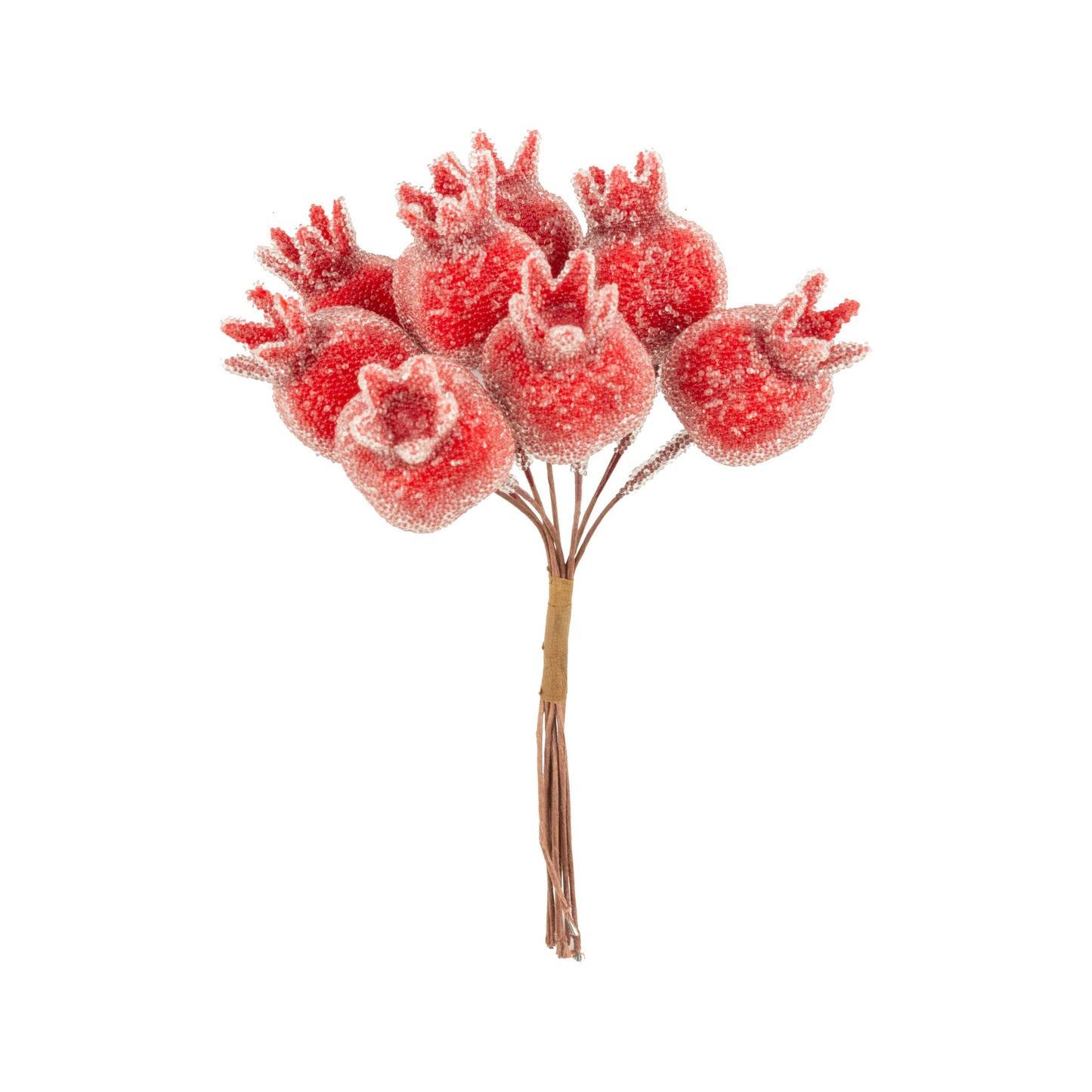 Cluster of 8 mini beaded pomegranate picks,4in