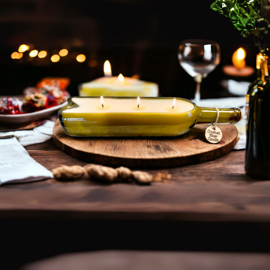 Brown Sugar & Fig | 18oz Wine Bottle Candle | Cotton Wicks