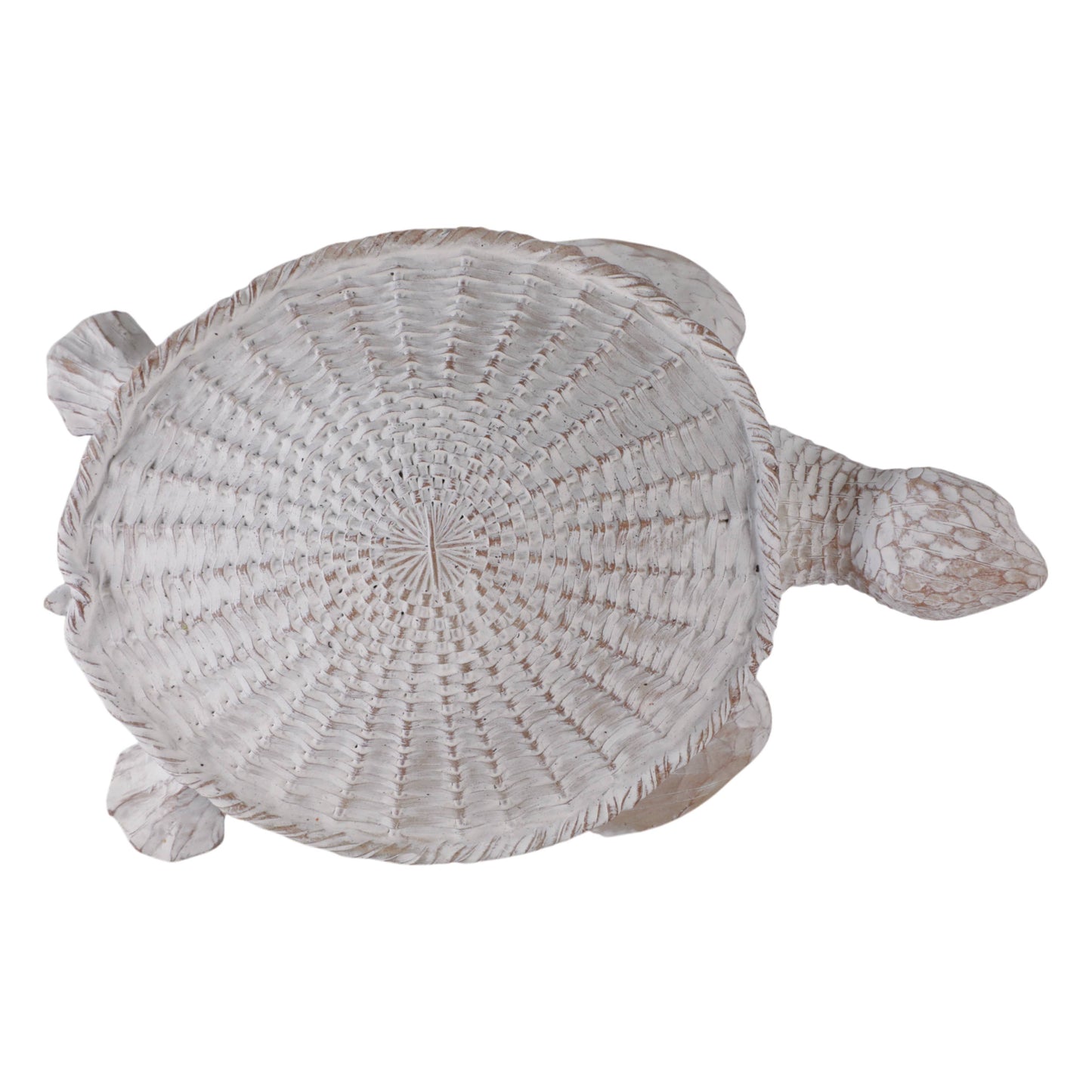 Decorative Figurine - White Resin Coastal Sea Turtle, 5 in.