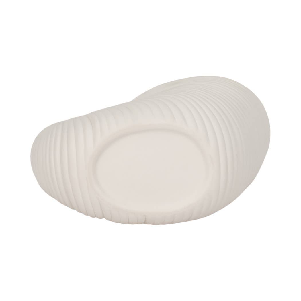 Decorative Figurine - White Ceramic Nautilus Shell, 10 in.