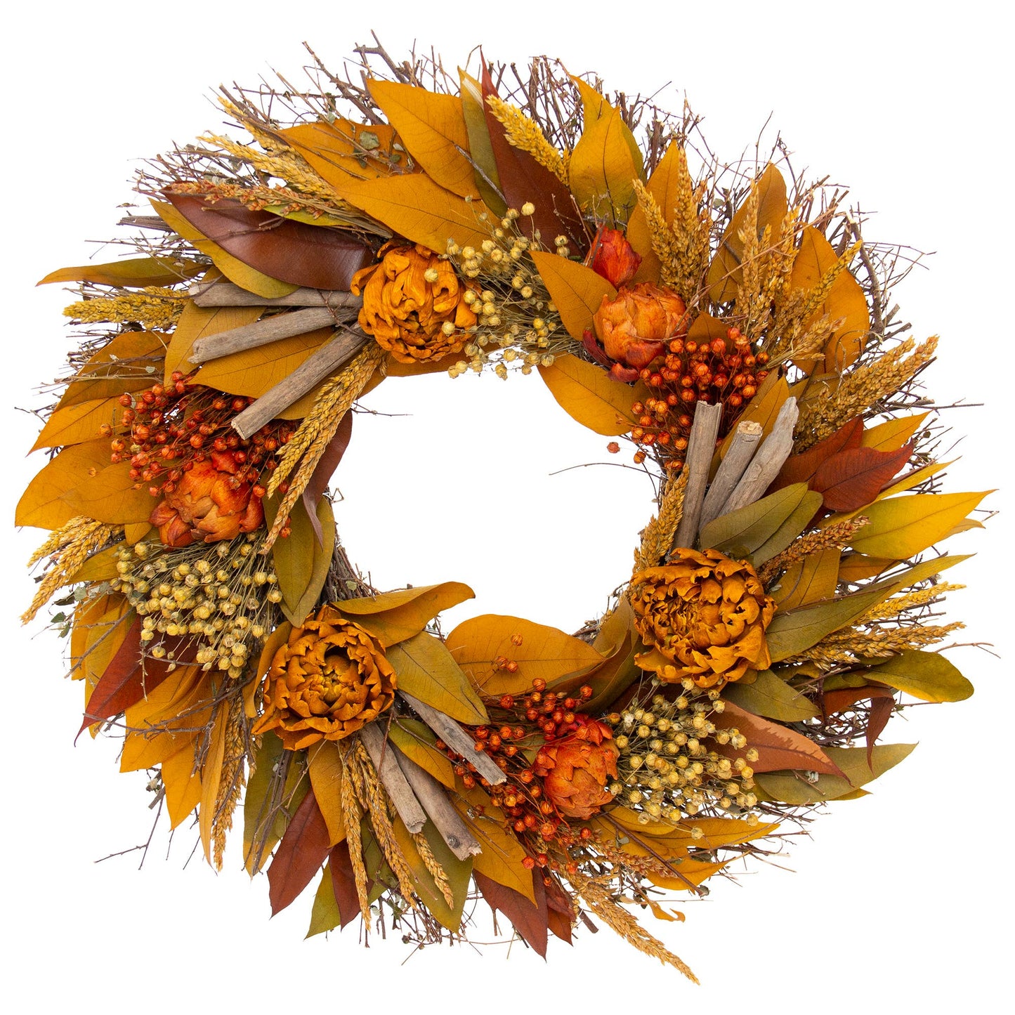 Orange Artichoke Wreath