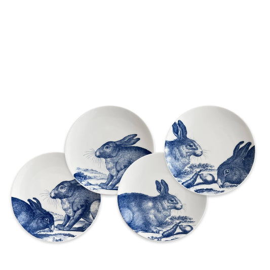 Plates - Blue Bunnies Small Plates, Set of 4