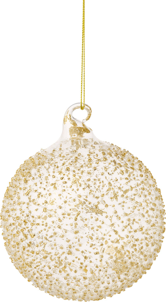 Clear ball ornamet,gold sand texture