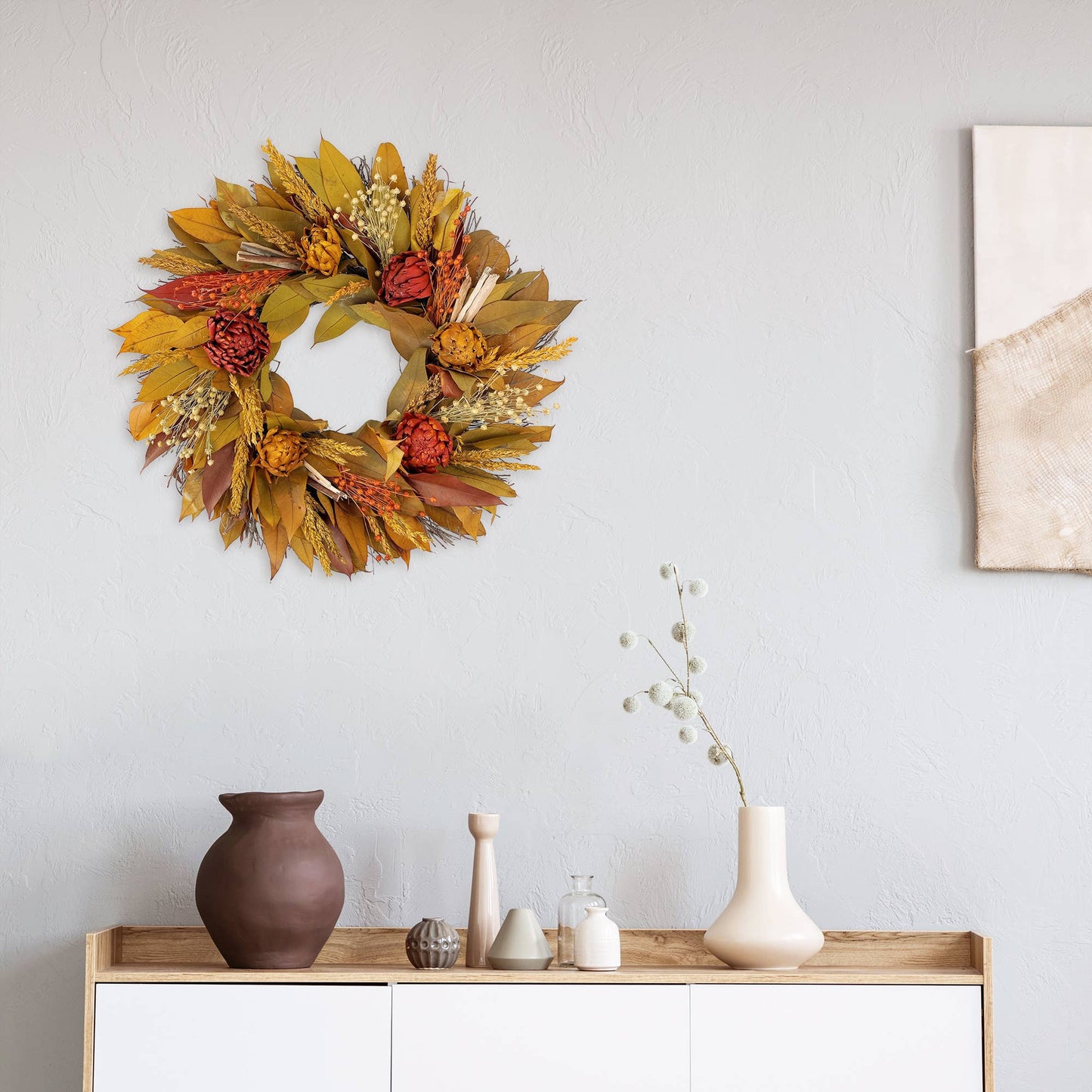 Orange Artichoke Wreath