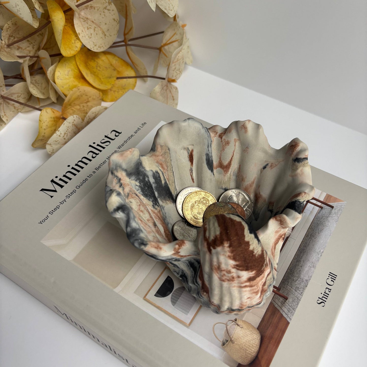 Shell Centerpiece Bowl - Decorative Concrete Bowl