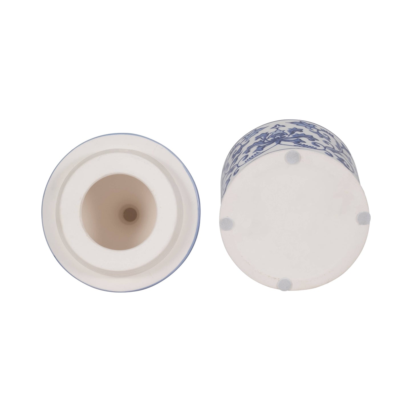 Candle - Blue Ceramic Plumeria Chinoiserie Pagoda, 9 Oz