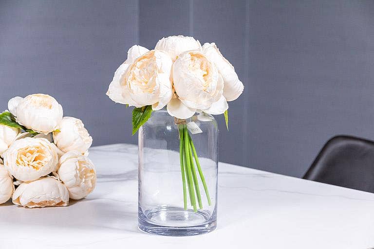 Full Peony Bouquet - 10"H Pink