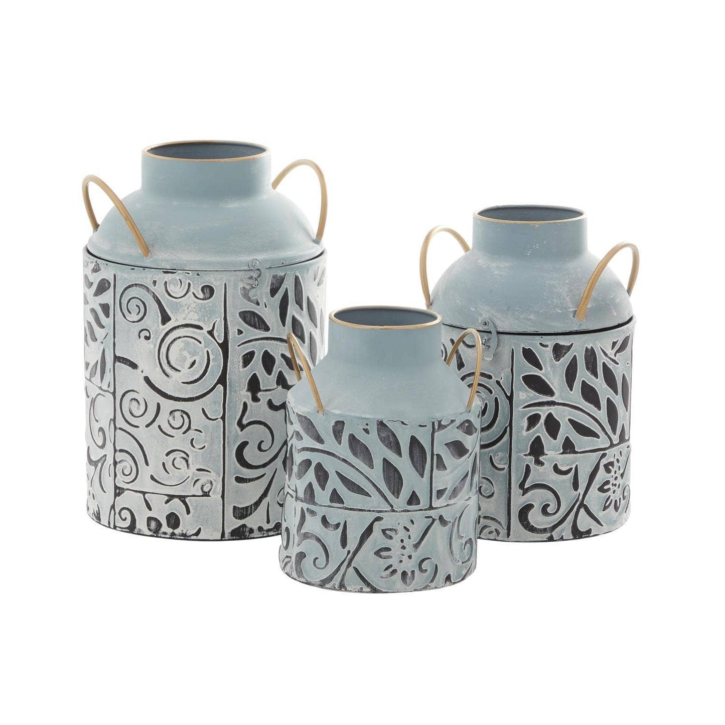 A-92147: METAL JAR SET OF 3 8", 12", 10"H