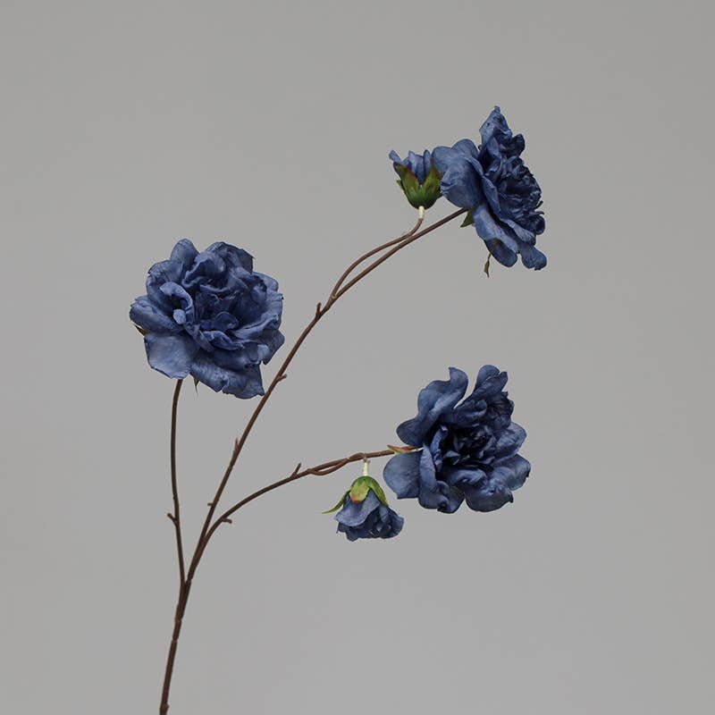 33'' Faux Dried Look Silk Rosa Chinensis Flower Stem