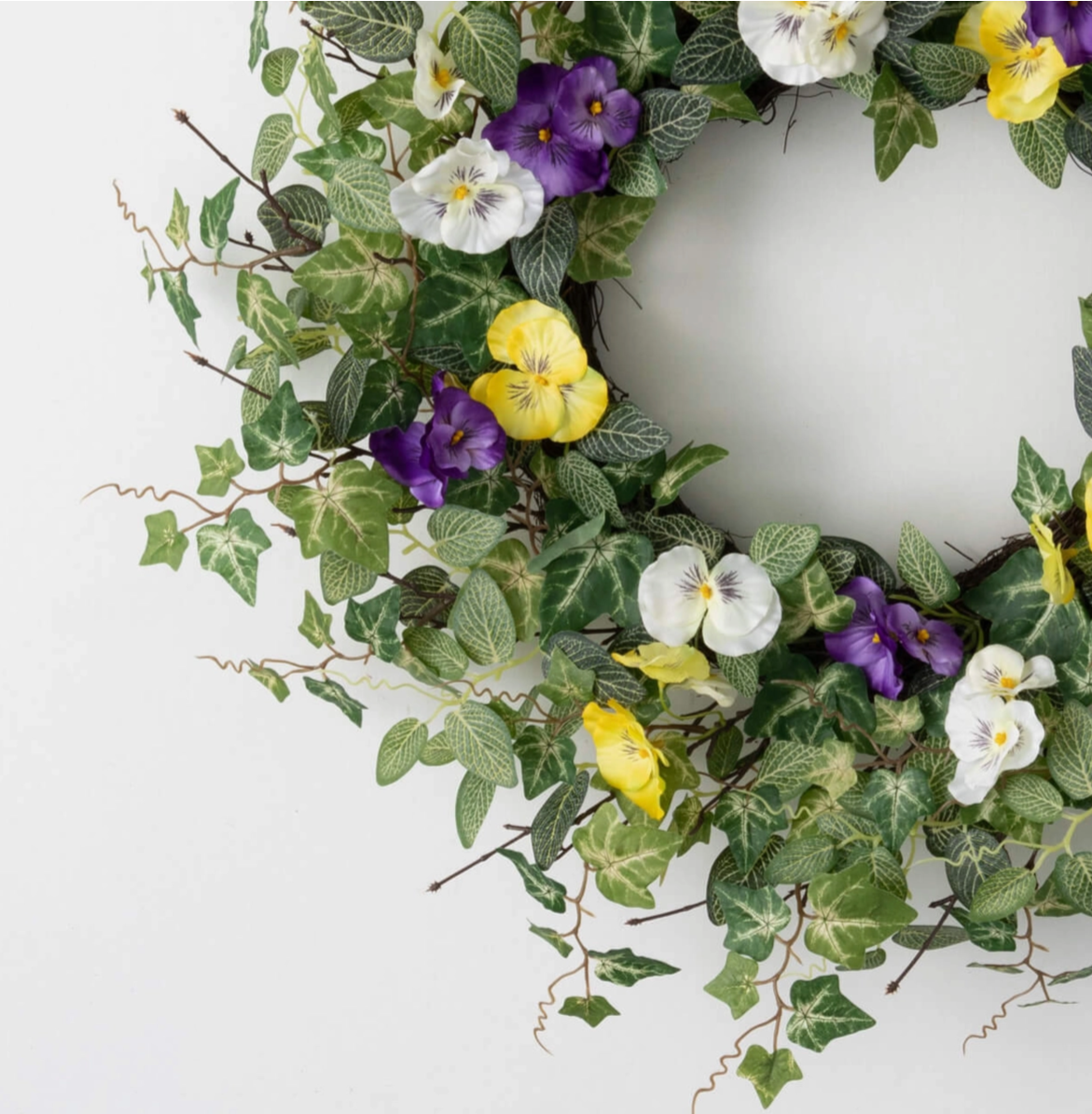 Pansy and Greens Wreath