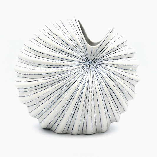 Striped White Cockle Vase