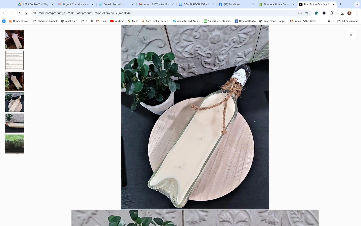 Large Dough Bowl Candle