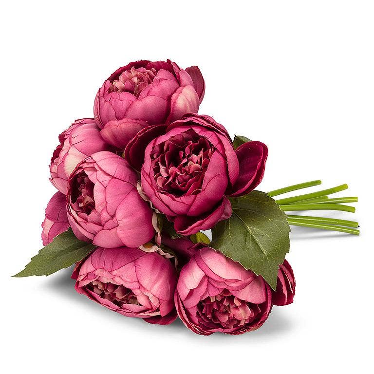 Full Peony Bouquet - 10"H Pink