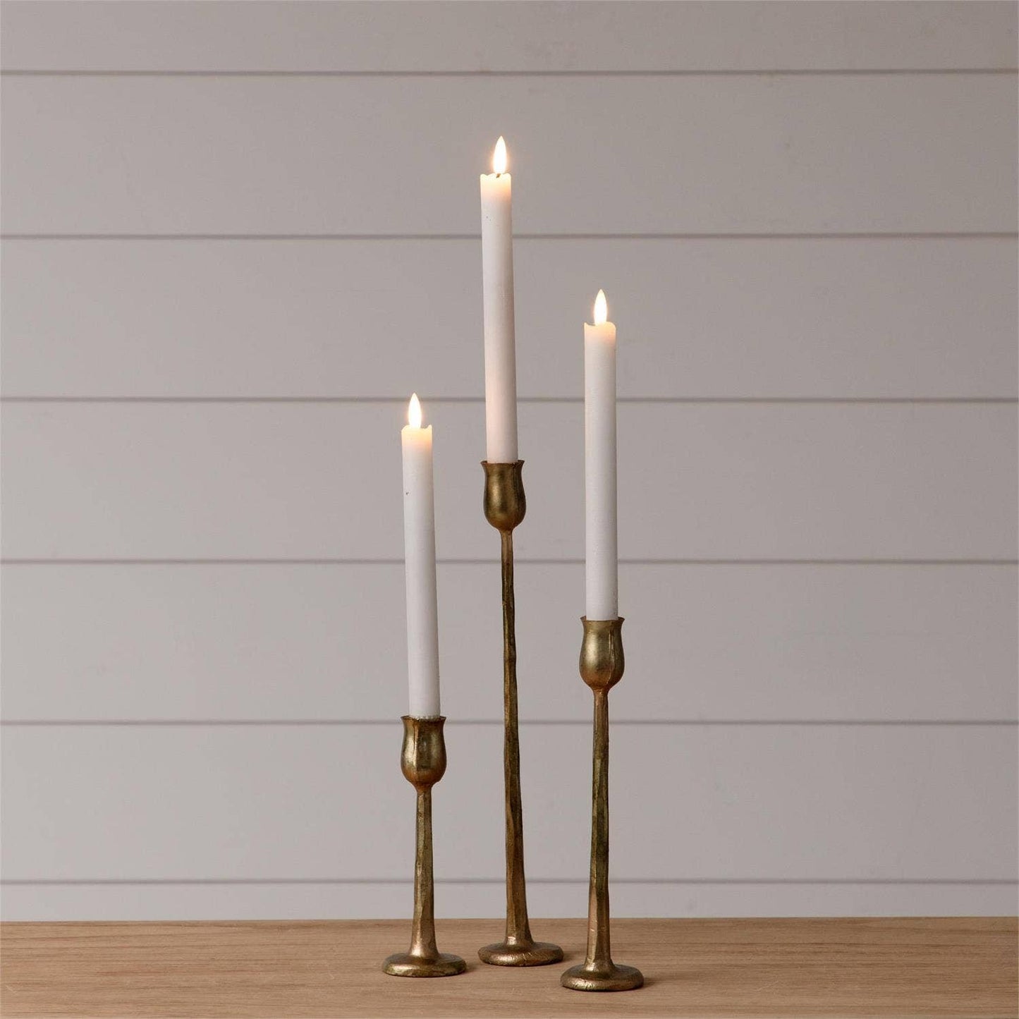 Metal Candle Holders, Gold (Set Of 3)