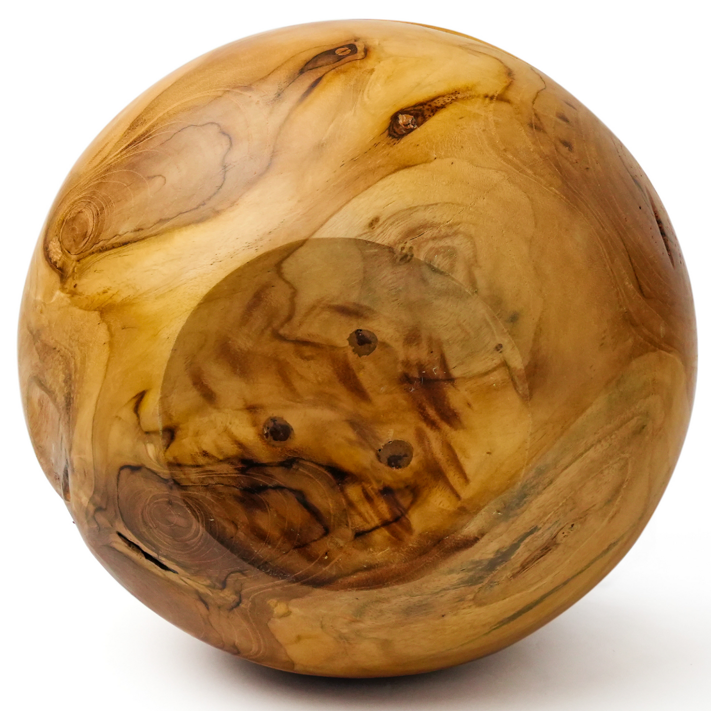 6-Inch Wide Rim Round Teak Root Vase