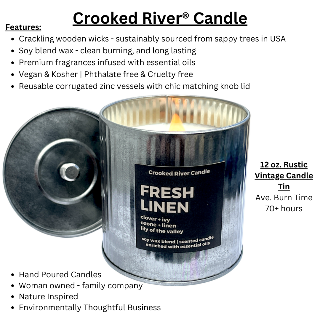 Spiced Apples & Bourbon Candle | Rustic Tin | Wood Wick