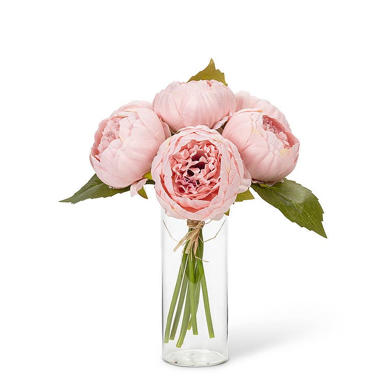 Full Peony Bouquet - 10"H Pink