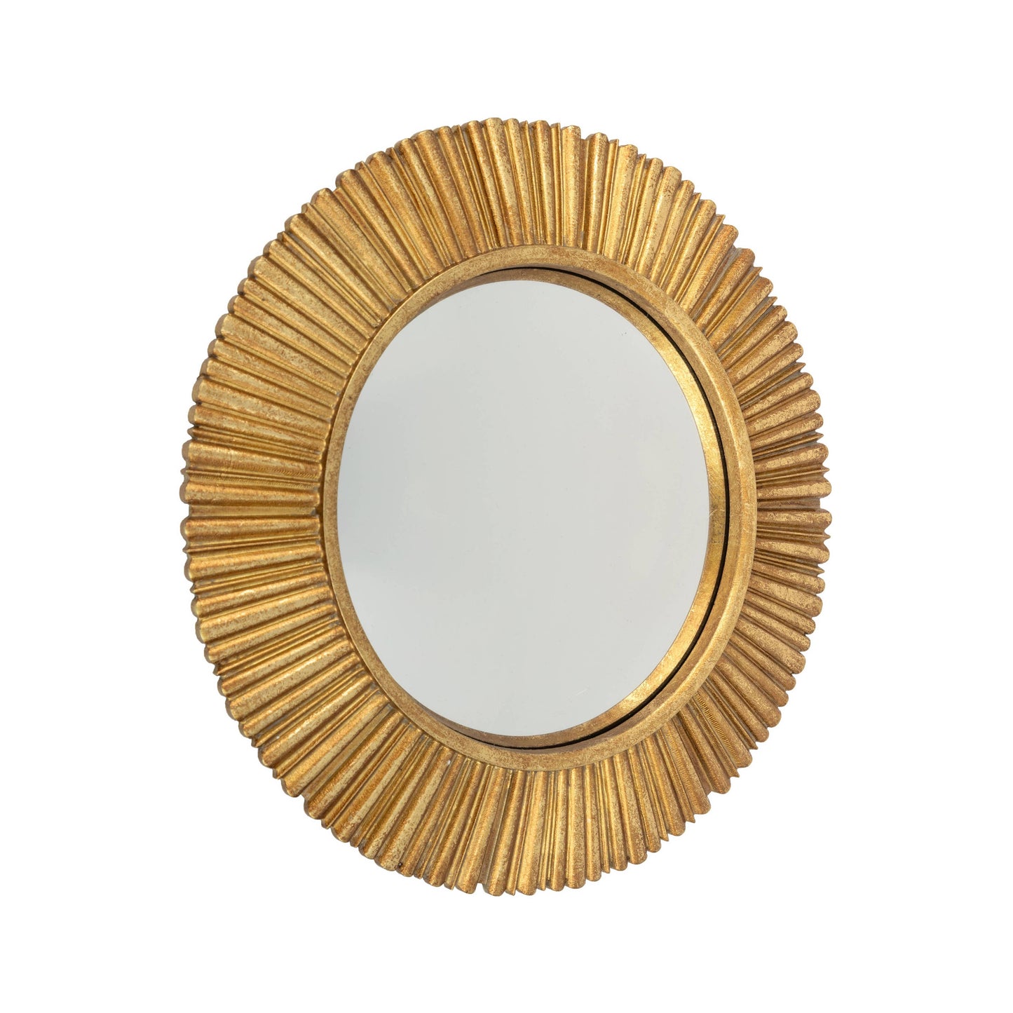 Round Gold Sunburst Mirror - 8.5 inches