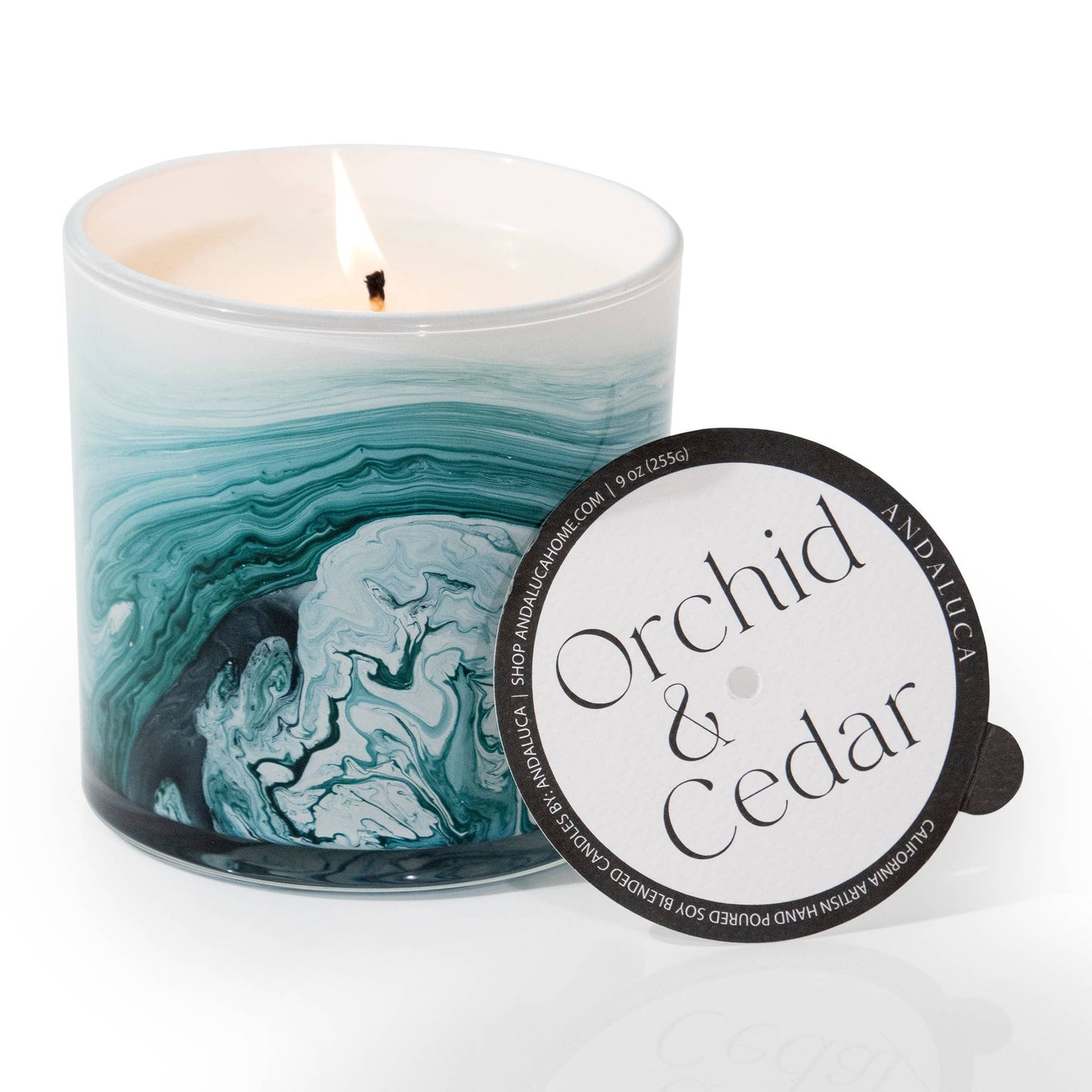 SAMPLE - Orchid & Cedar 14 oz. Swirl Glass Candle