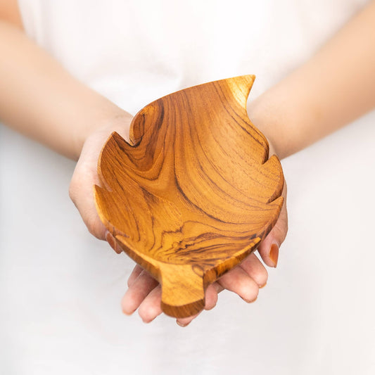 Leaf Teak Wood Plate