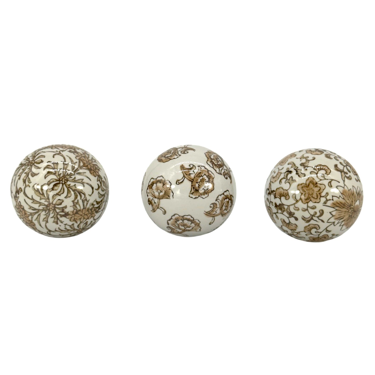 Ceramic Chinoiserie Vase Filler Ball Home Decor (Set of 3)
